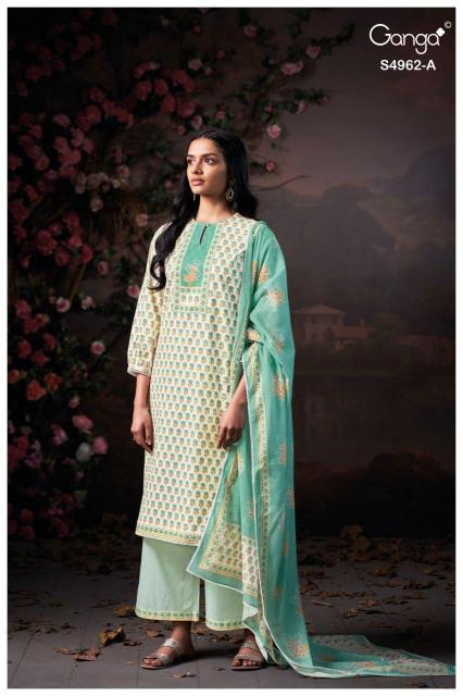 Ganga hiranshi 4962 catalogue dress material online wholesale